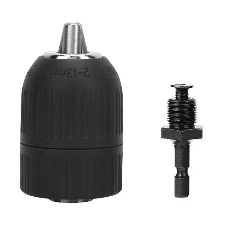 

2-13mm Keyless Drill Chuck With 1/2-20UNF 1/4\" Hex Shank Metal Drill Chuck Quick Change Adapter For Rotary Hammer/Hammer Drill