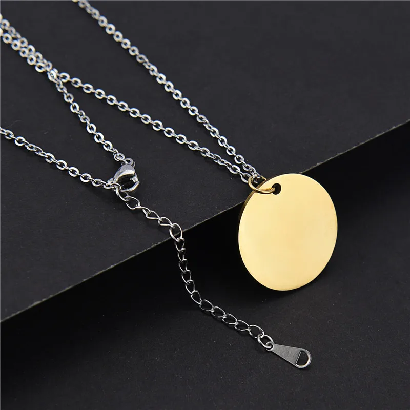 ZORCVENS круглая бирка для собаки ожерелье серебро/золото/черный цвет из нержавеющей