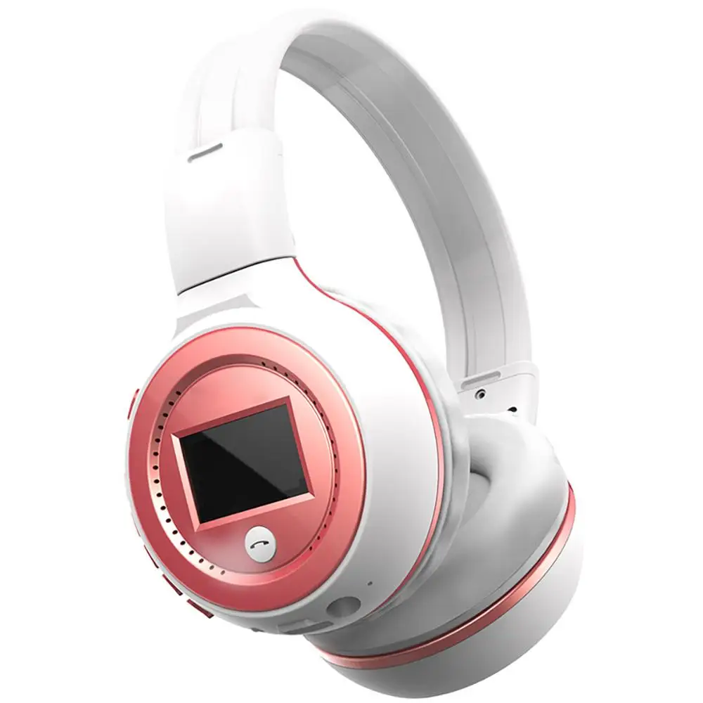 ZEALOT B570 HiFi стерео Bluetooth наушники Беспроводная гарнитура с микрофоном FM радио Micro SD карта воспроизведения - Цвет: Pink