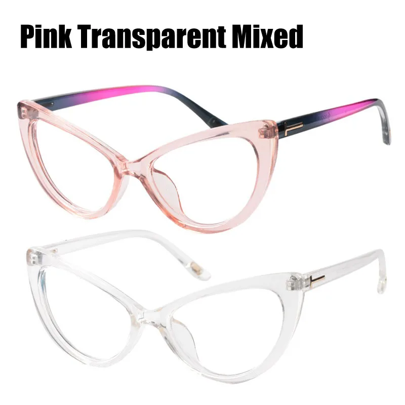Pink Transparent Mix SOOLALA очки для чтения «кошачий глаз» женские и мужские большие очки для чтения+ 0,5 0,75 1,25 1,75 2,25 до 4,0 пользовательские очки для пресбиопии - Цвет оправы: Pink Transparent Mix