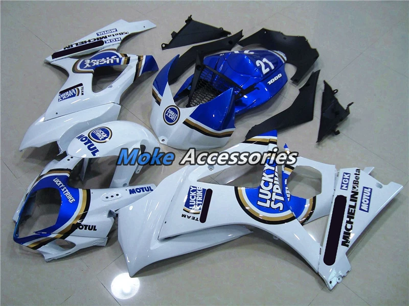 

Motorcycle Fairings Kit Fit For Gsxr1000 2007-2008 Bodywork Set Abs Injection White Blue