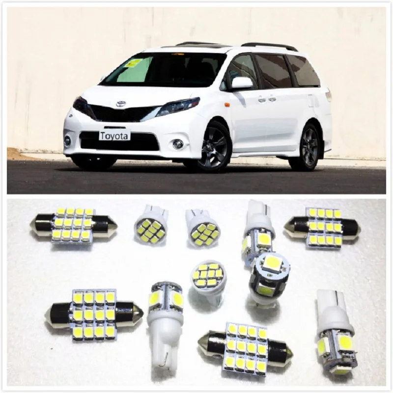 11 комплектов белых светодиодных ламп посылка 10 и 31 мм карточный купол для Toyota Kluger