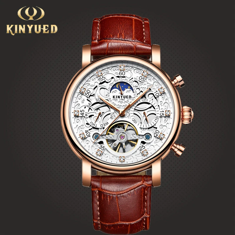 Часы-скелетоны Мужские механические с автоподзаводом и турбийоном 2020 | Наручные