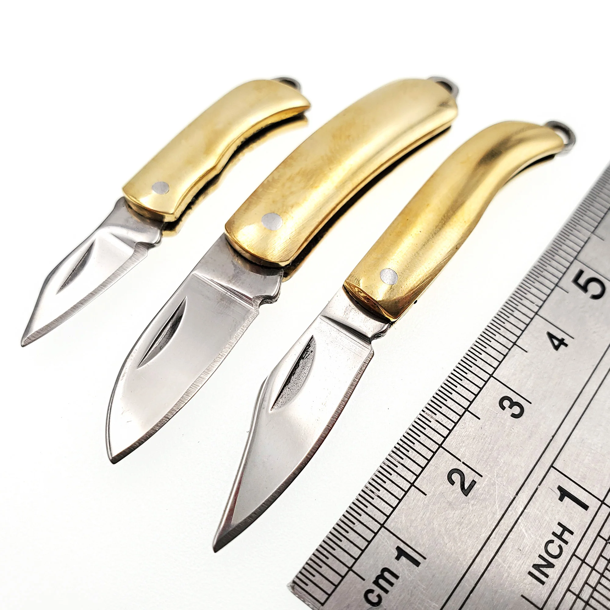 Мини карманный латунный Складной нож 440C инструмент лезвие брелок для ключей