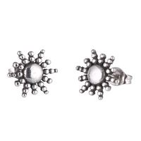 fashion sun earrings for women girls stainless steel flower ear studs earrings silver color piercing jewelry accessories sp0581