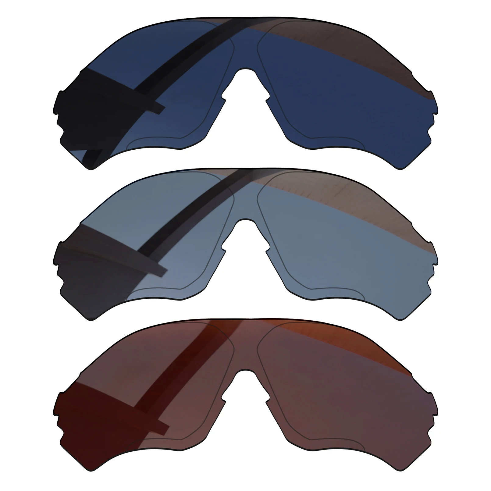 

Bsymbo 3 Pieces Pitch Black & Sandy Brown & Sliver Grey Polarized Replacement Lenses for-Oakley EVZero Range OO9327 Frame