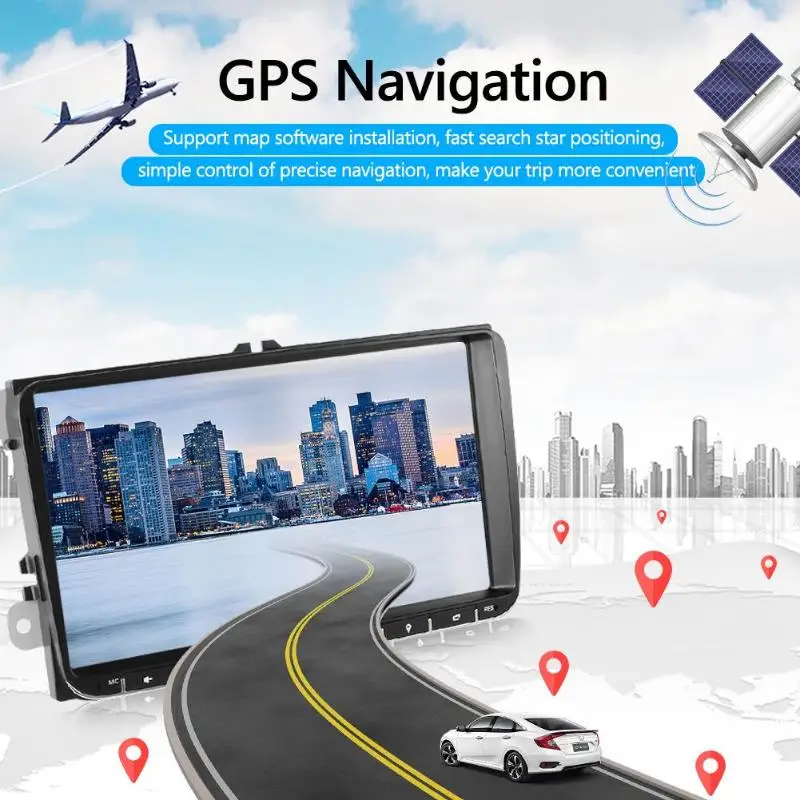 SWM Android 9,0 автомобильный стерео MP5 плеер gps навигация 9 дюймов экран Bluetooth WiFi RDS AM FM радио в приборной панели головное устройство для VW