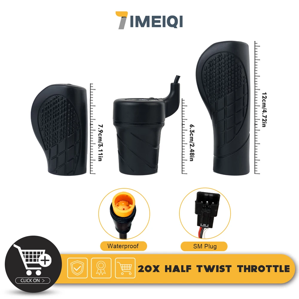 

Ebike 20X Half Twist Throttle 3 Pin SM/Waterproof Plug Apply to Right Hand Speed Control Electric Bike Accessories