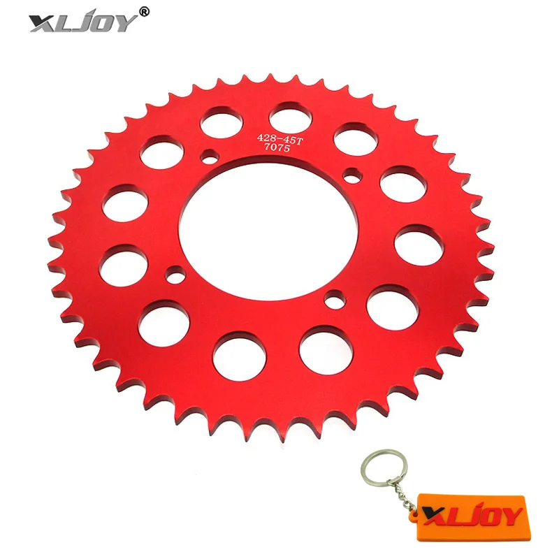 XLJOY 428 45 зубьев 76 мм алюминиевая Заготовка Задняя звездочка для SDG Wheel 50cc 190cc