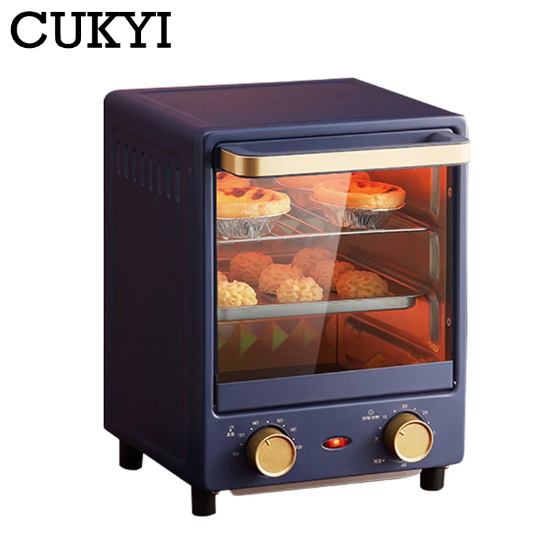 CUKYI 12L Elektrische Vertikale Ofen Mini Pizza Kuchen Cookies Maker Brot Toaster 60 min Timing Backen Werkzeug Frühstück Maschine 220V