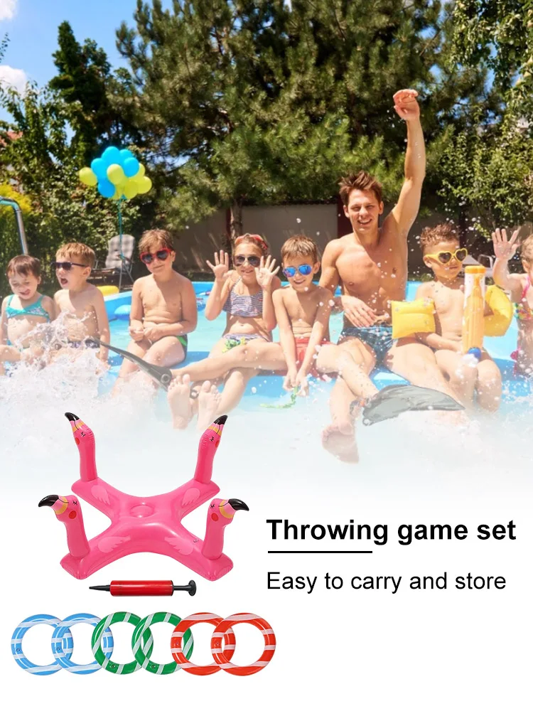 

Игрушечное плавающее кольцо для бассейна с 6 кольцами, летние аксессуары для бассейна и вечеринки