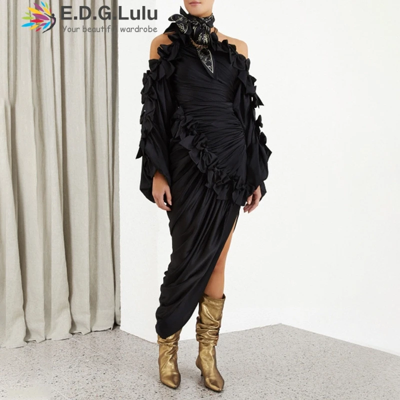 EDGLuLu женское дизайнерское подиумное платье 2019 высокое качество сексуальное