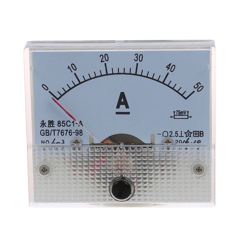 

Прямоугольный аналоговый панельный Амперметр 85C1 DC 0-50A