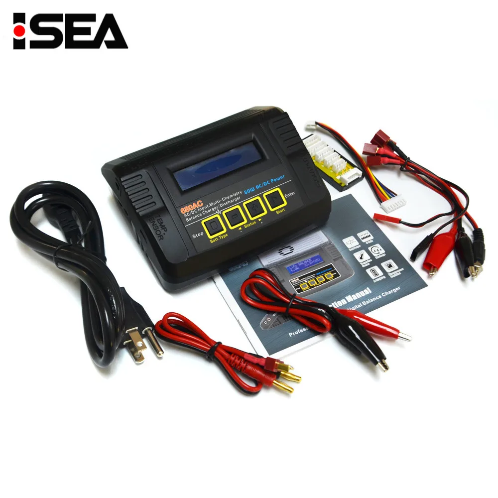 HTRC 680AC 80 Вт 6A AC/DC двойной мощность RC батарея баланс зарядное устройство Dis для 1-6s