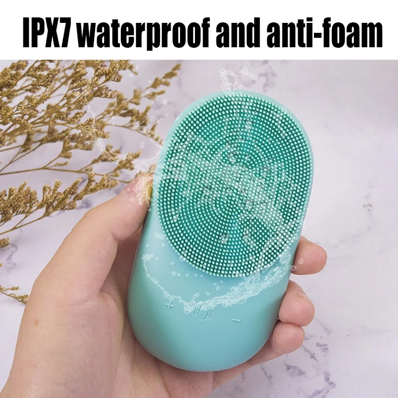 

Electric Facial Cleansing Brush Silicone Sonic Face Cleaner Heating Skin Massager Deep Pore Face Skin Scrubber