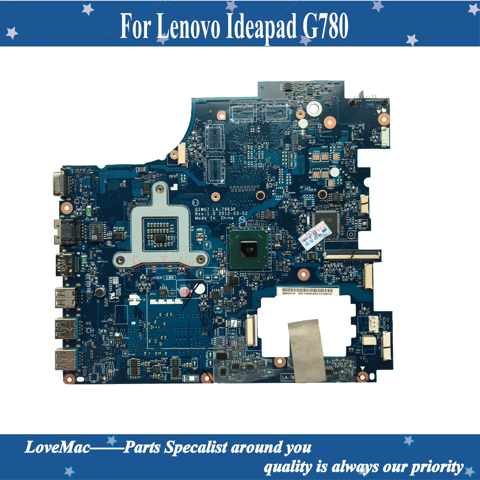 Высококачественная материнская плата FRU 90001555 для ноутбука Lenovo Ideapad G780 QIWG7 LA 7983P HM76