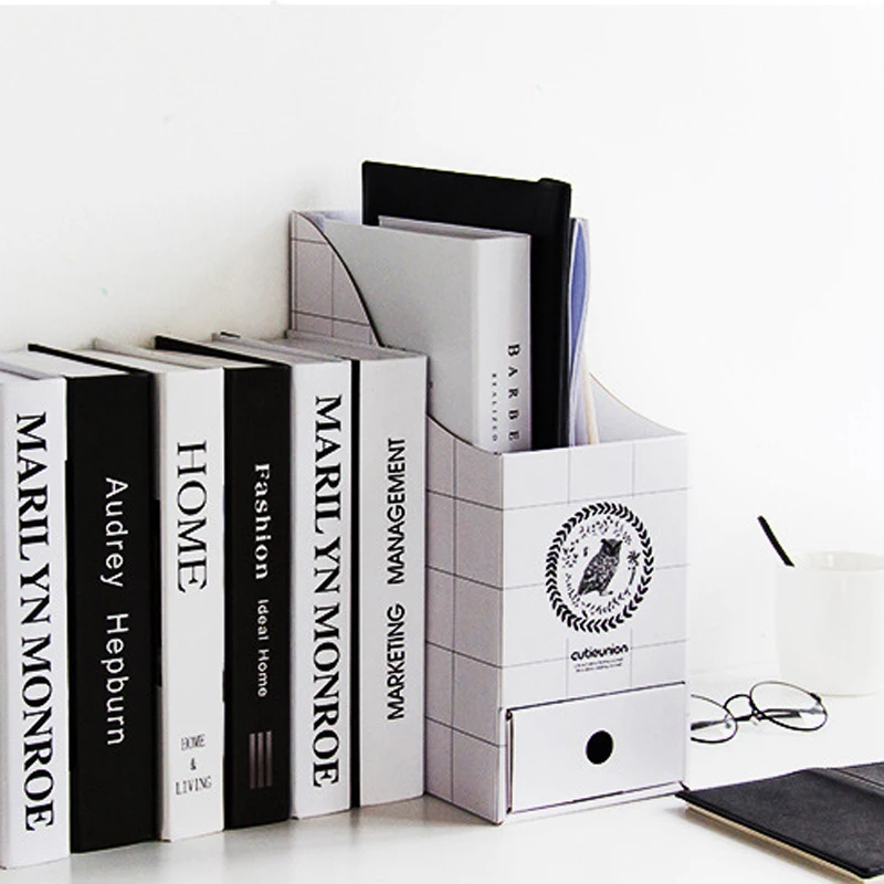 Офисная настольная коробка для хранения бумаги книжная полка стойка файлов с