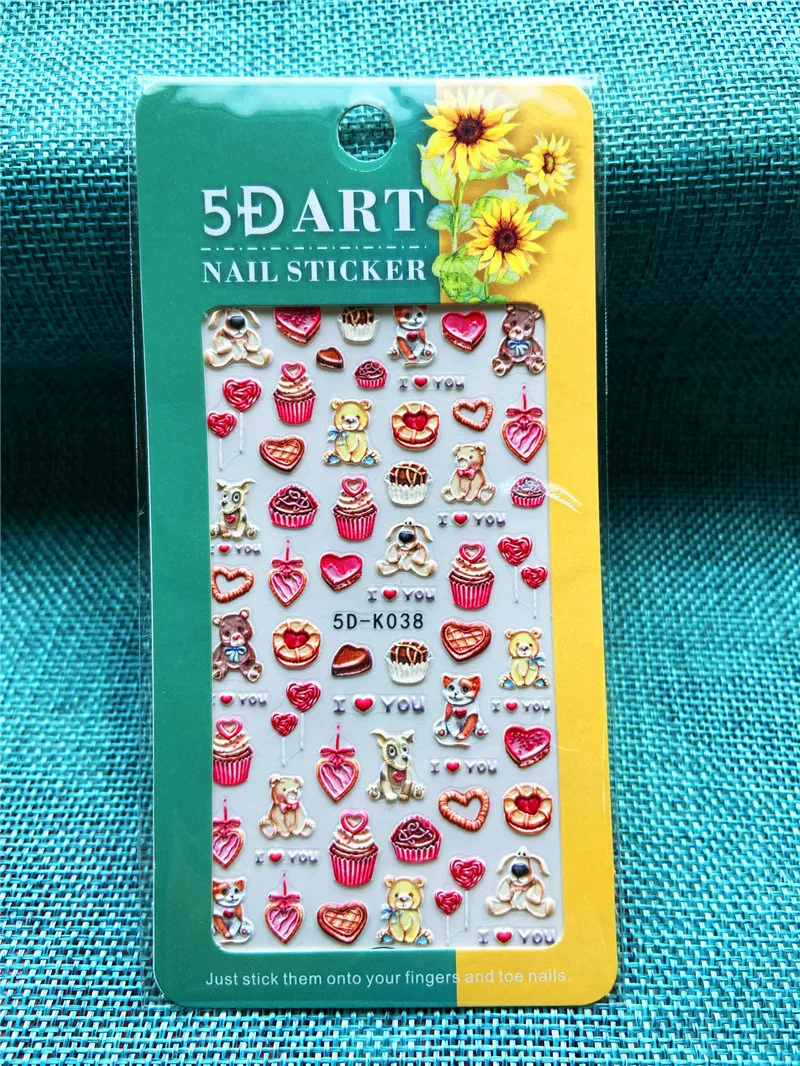 

5D embossed three-dimensional flower nail sticker