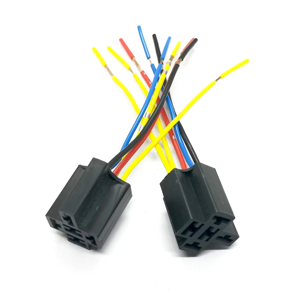 

RC13B 2Pcs Universal 5 Pin Car Relay Socket Bakelite Base seat Holder Wiring Harness Pre-wired Wire Relay Plug