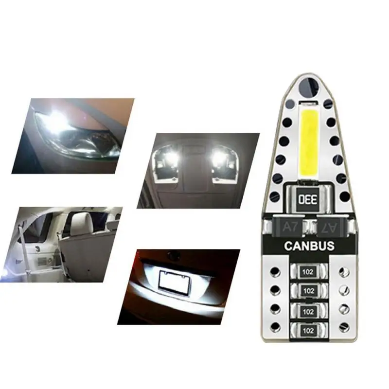 

1x T10 Led Canbus W5W Led Bulbs 168 194 2SMD White Signal Lamp Dome Reading License Plate Light Car Interior Lights Auto 12V