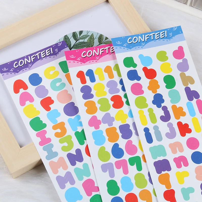 Корея Цвет цифровой с буквенным принтом Футболка наклейка сделай сам