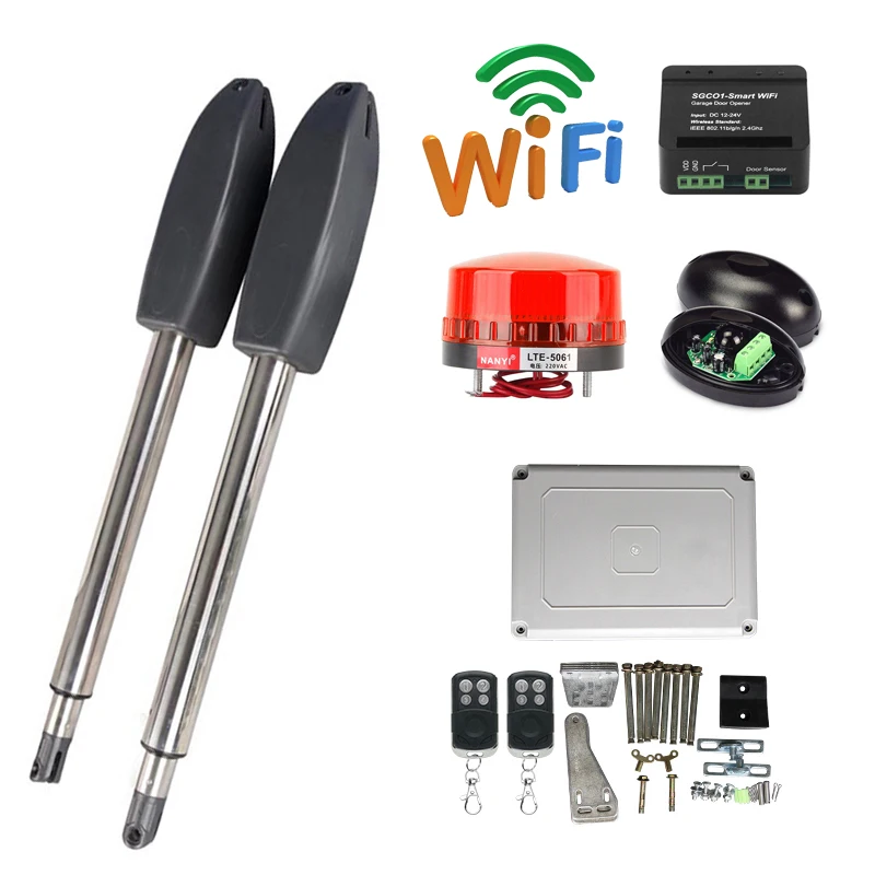 

400KG Double Leaf WIFI Remote Control Electric Swing Gate Opener Motor Kit Courtyard Garage Automatic Swing Door Drive Actuator