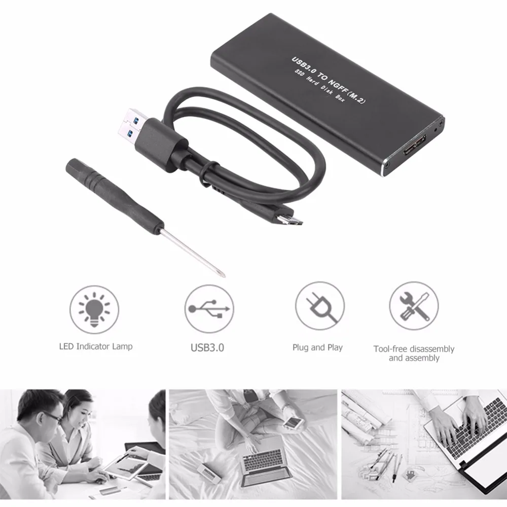 Внешний корпус USB3.1 type C к M.2 NGFF конвертер SSD адаптер корпус из алюминиевого сплава твердотельный мобильный жесткий диск коробка адаптер