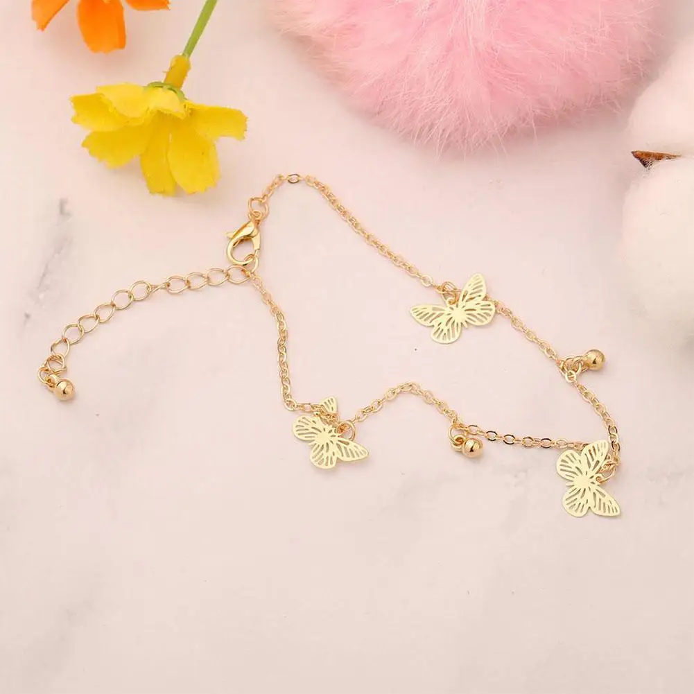

2021 Trendy Bohemian Butterfly Anklet Bracelet Foot For Women Sliver Color Foot Anklets Gold Jewelry Anklets Summer Chain B X2K1