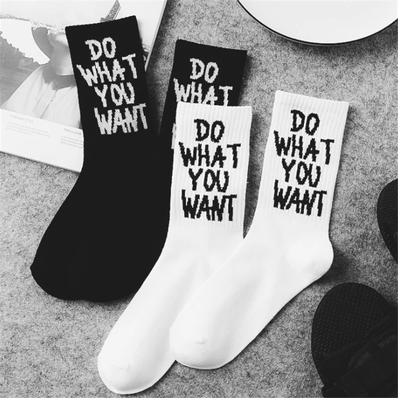 Мужские носки с забавными буквами корейские уличные для скейтбортеров Чулочные