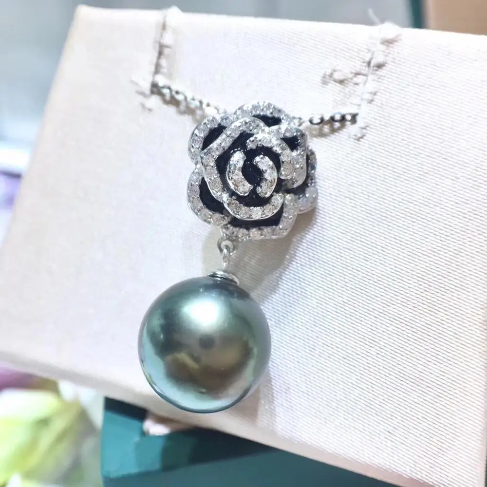 

New Flower 925 Sterling Silver Pendant Mounts Pendant Findings Component Jewelry Parts Fittings for Pearl Jade Agate Stones
