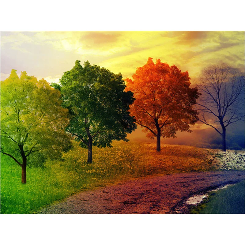 5D Diy алмазная живопись полный дрель Four Seasons дерево вышивка крестиком Алмазная