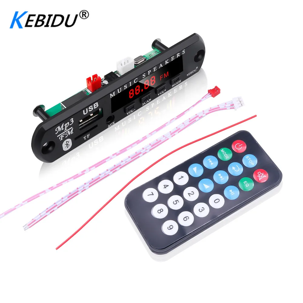 Kebidu беспроводной Bluetooth 5 0 DC 9V 12V MP3 WMA декодер плата аудио модуль USB TF радио с экраном