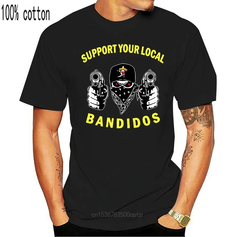 

Новинка, поддержка ваших местных Bandidos, черная футболка Bandidos, размер Mc