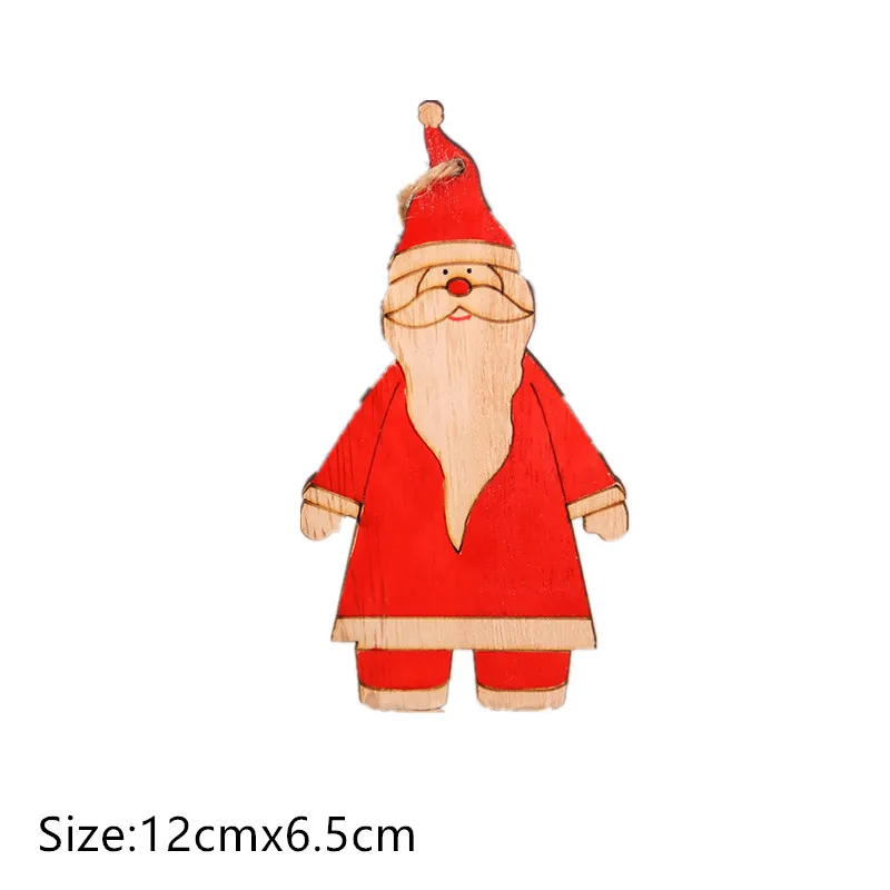 1pc-23-santa С Рождеством Noel деревянная подвеска рождественские украшения для елки для дома Navidad Natal новогодние украшения - Цвет: 1pc-23-santa