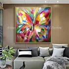 Arthyx Ручная роспись Абстрактная красочная бабочка масляная живопись на холсте современное Животное Искусство Настенная картина для гостиной домашний декор