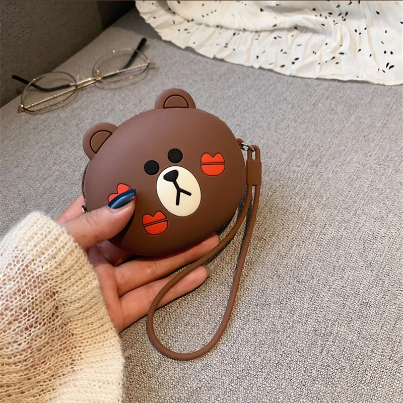 Модные женские кошельки с героями мультфильмов Kawaii, силиконовая коробка для хранения косметики, сумка для монет, модный кошелек, детские подарочные наушники, SD, TF карты, сумка - Цвет: AA09