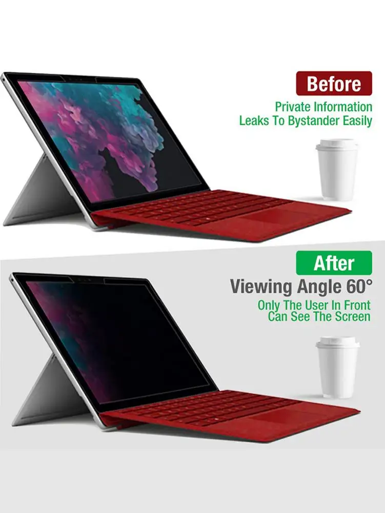 Защитная пленка для экрана защитная против шпионов съемный фильтр Microsoft Surface Pro 7 6