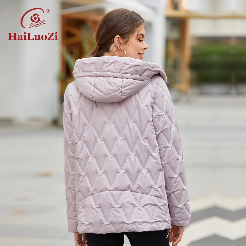 Новинка весенняя куртка HaiLuoZi однотонная тонкая модная женская осенняя