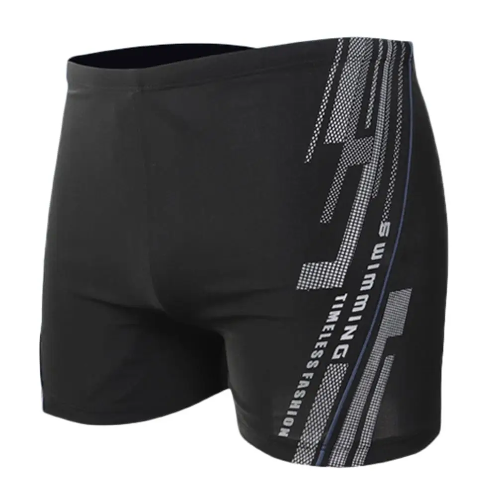 

Men's Male Printing Swimwear Boxer Shorts Sexy Swimming Nylon Breathable Built-In Beam Line Briefs Swimming Trunks Beach Wear