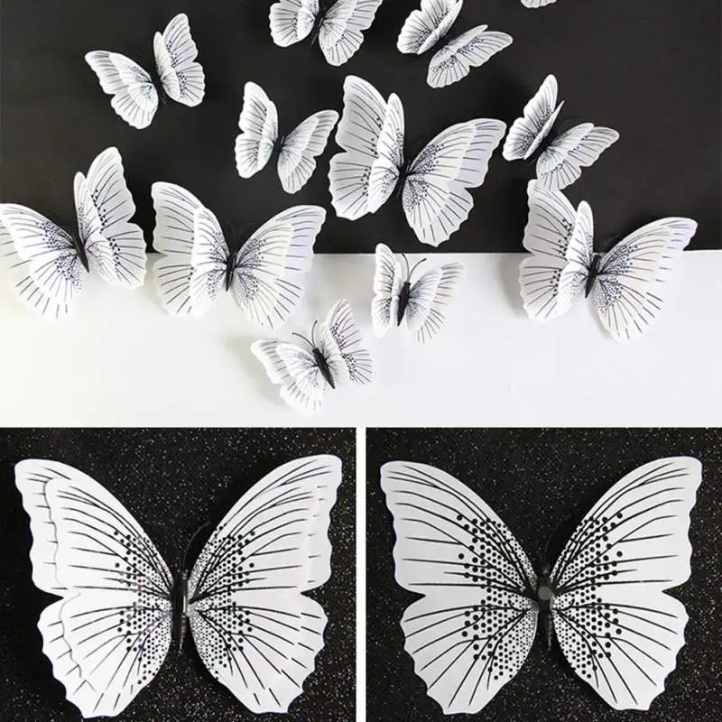 3D Наклейка на стену в виде бабочки декоративные обои из ПВХ креативные наклейки