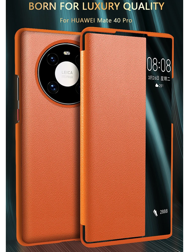 Custodia Flip Cover in pelle Fashion Smart View per Huawei Mate 40 Pro Plus RS Mate 30 Mate 20 P50 P40 P30 Pro Magic 3 4 Pro