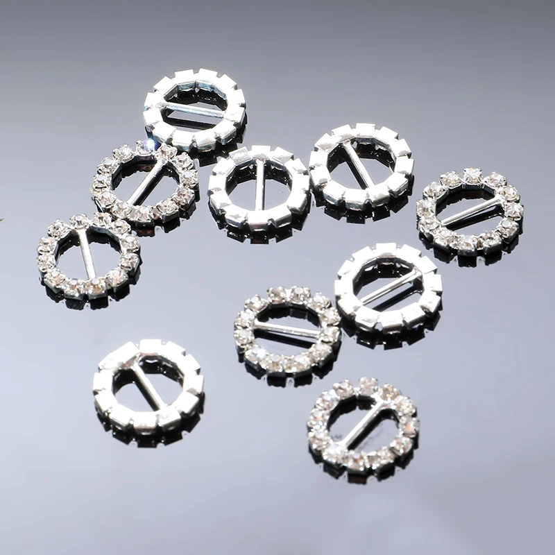 2016New 50 шт в наборе 15 мм круглые блестящие стразы лента пряжки ползунки Свадебные