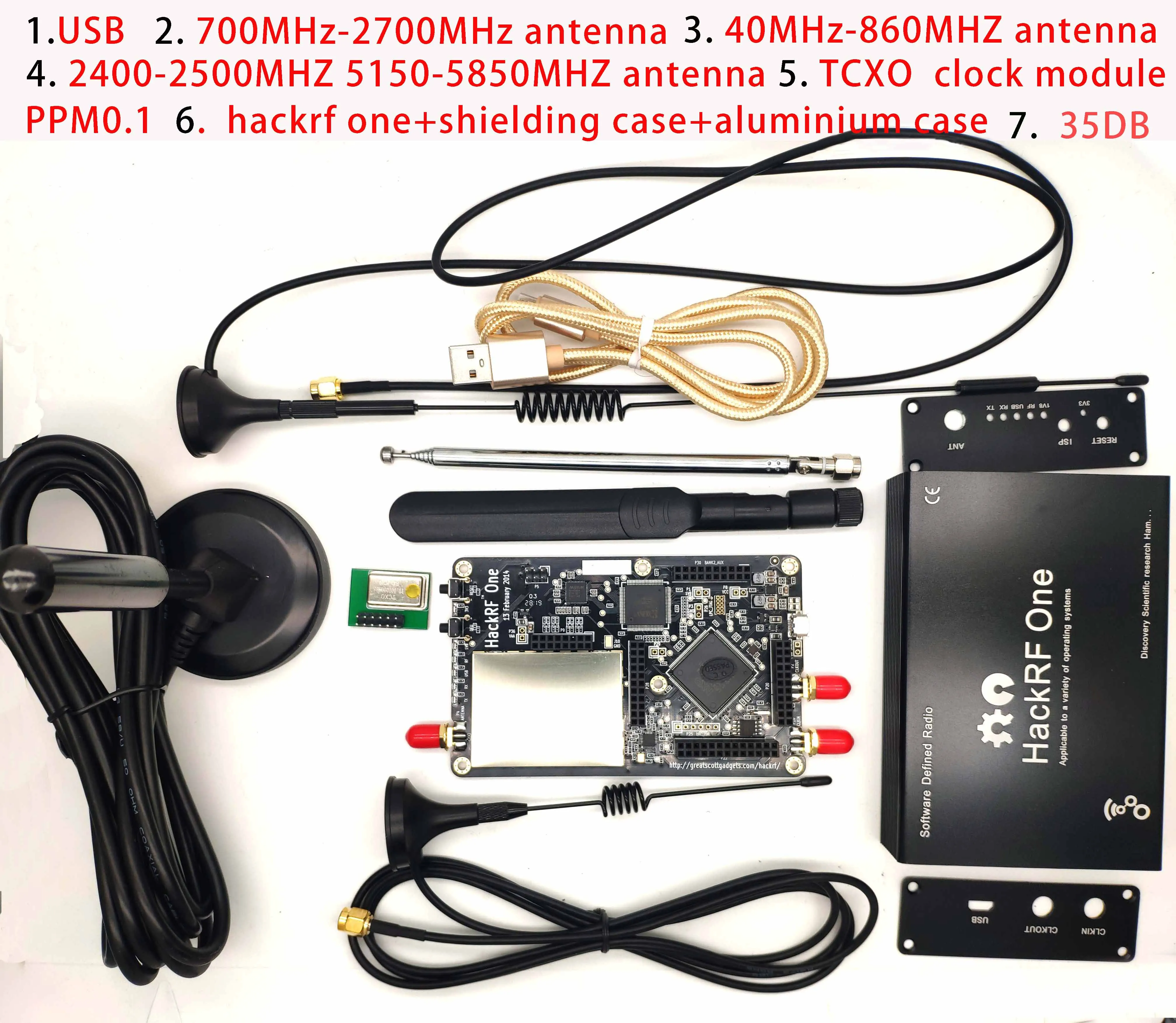 Комплект 3 HackRF один из США spot с открытым исходным кодом программного обеспечения радио - Комплект: Комплект 3