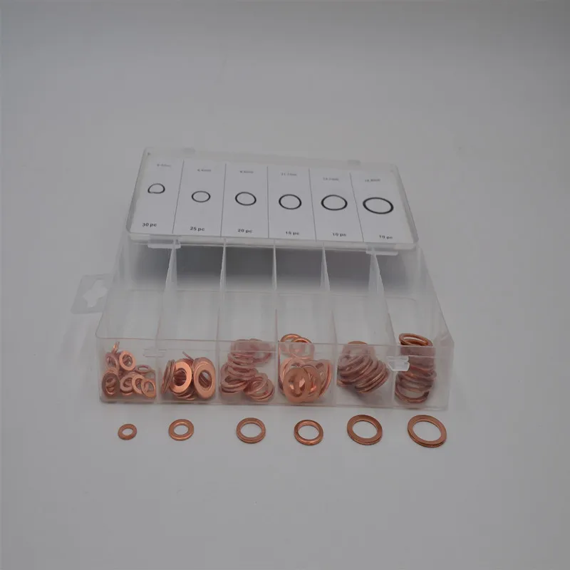 110 шт. различные размеры плоская медная шайба масляное кольцо автомобильная