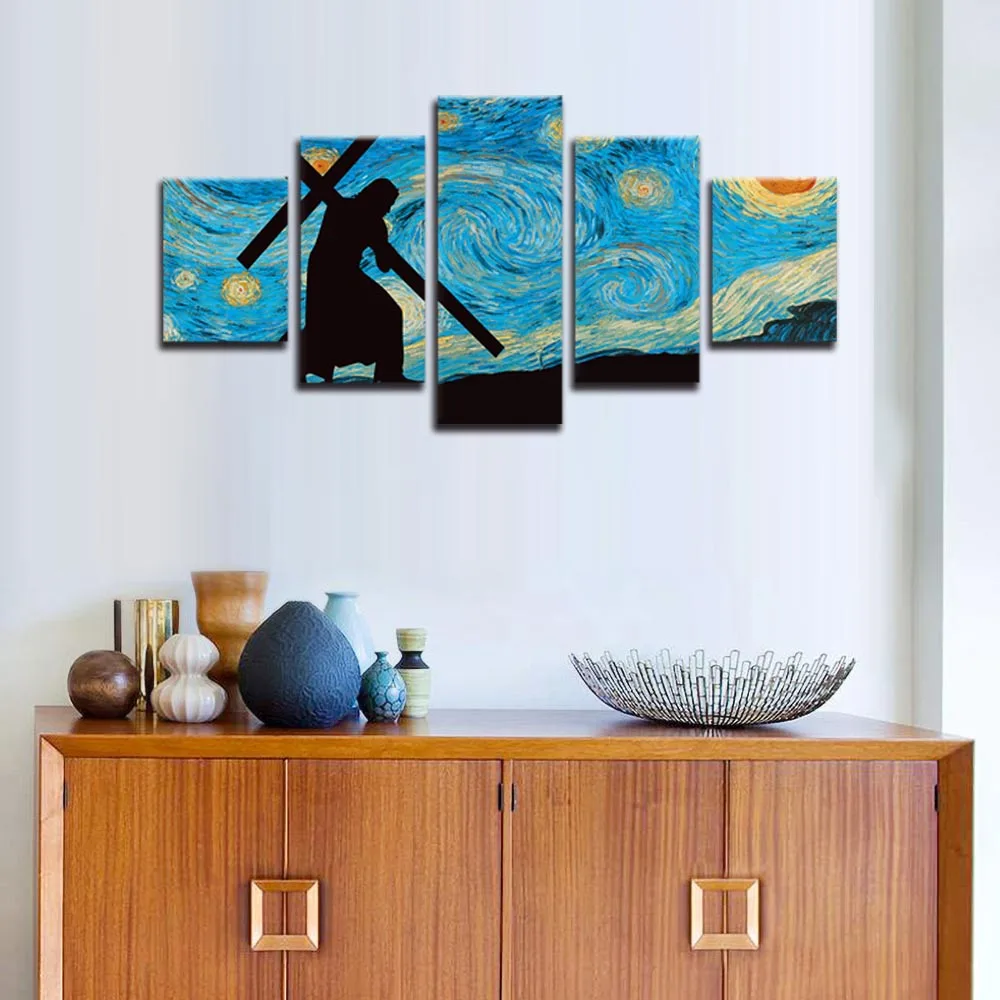 

Современная Картина на холсте с изображением Иисуса дневного света и принтов, Настенная картина для декора гостиной с рамкой