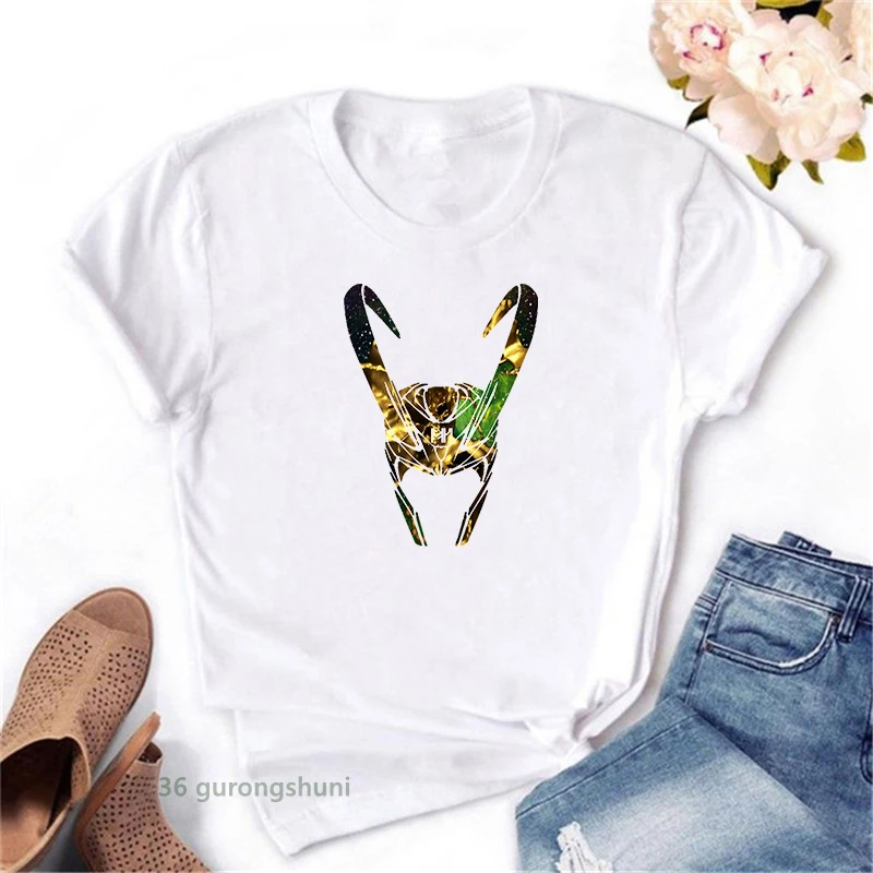 

2021Hot Loki The God Of Mischief Graphic Print T Shirts Vogue Woman T-Shirts Female Clothes Harajuku Streetwear Summer Tops