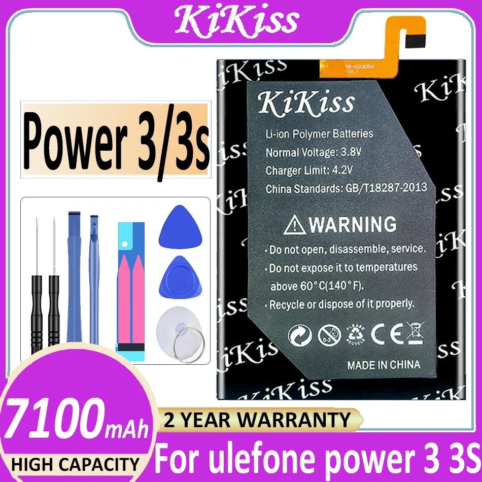 

Оригинальный аккумулятор KiKiss 7100 мАч для Ulefone Power 3 3S Bateria