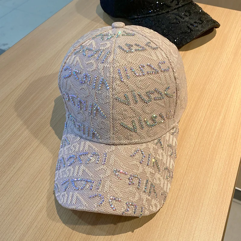 

Fashion Brand Ladies Baseball Cap with Rhinestone Letters Fashion Casual Embroidery Sunshade Sunscreen Cap Summer
