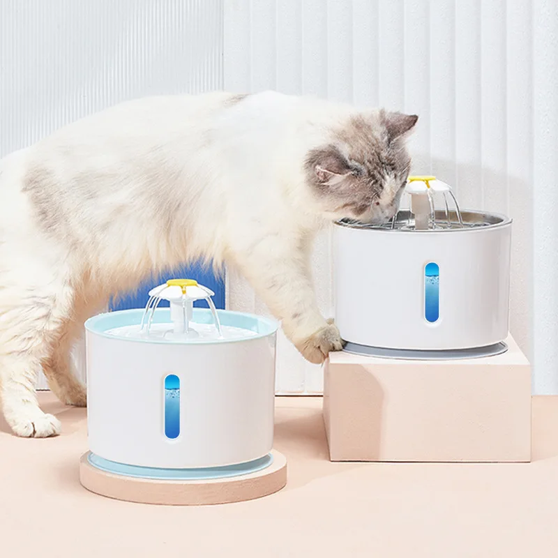 

Pet Cat 2.4L stainless steel Water Fountain Dogs Drinking Bowl Pet USB Automatic Water Dispenser Super Quiet Drinker Auto Feeder