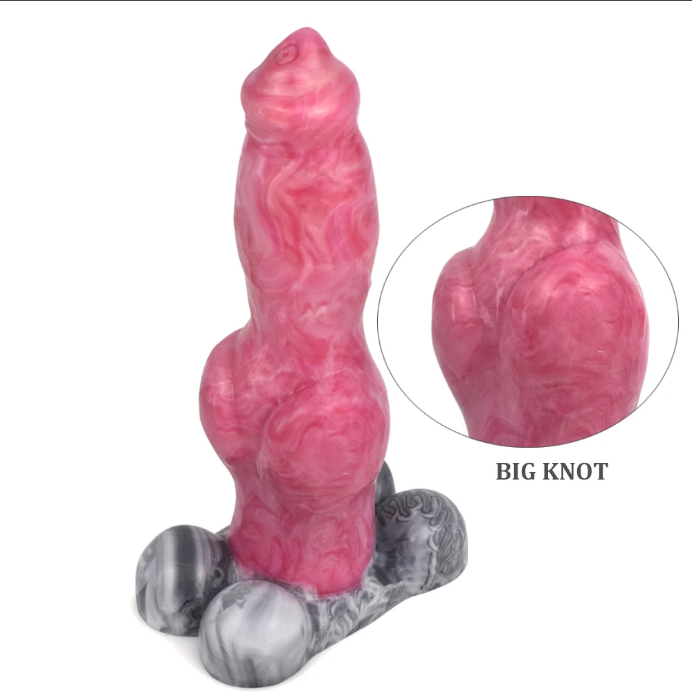GEEBA Animal Dildo Huge Thick Dog Soft Silicone Penis Big Dick Anal Sex Toys Butt Fantasy Massage For Men Women |